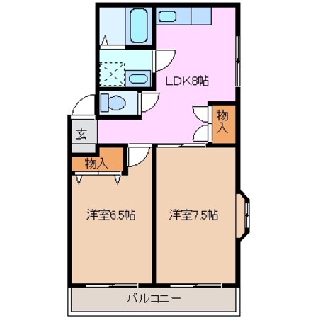 グリーンハイツ（河芸）の物件間取画像